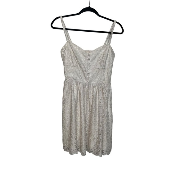 Talula Aritzia Women's Size 6 Debutante Off White Lace Mini Cocktail Dress Lined - Picture 2 of 16